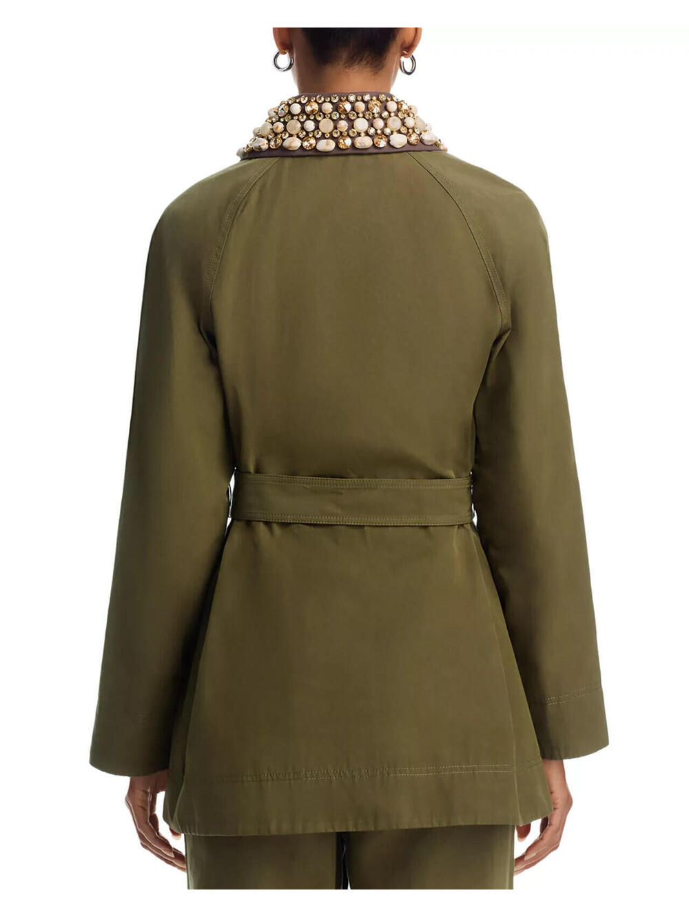 NEW, Veronica Beard Langham Waxed Belted Dickey Coat in Army Sz S #SJ2331 - Picture 4 of 12